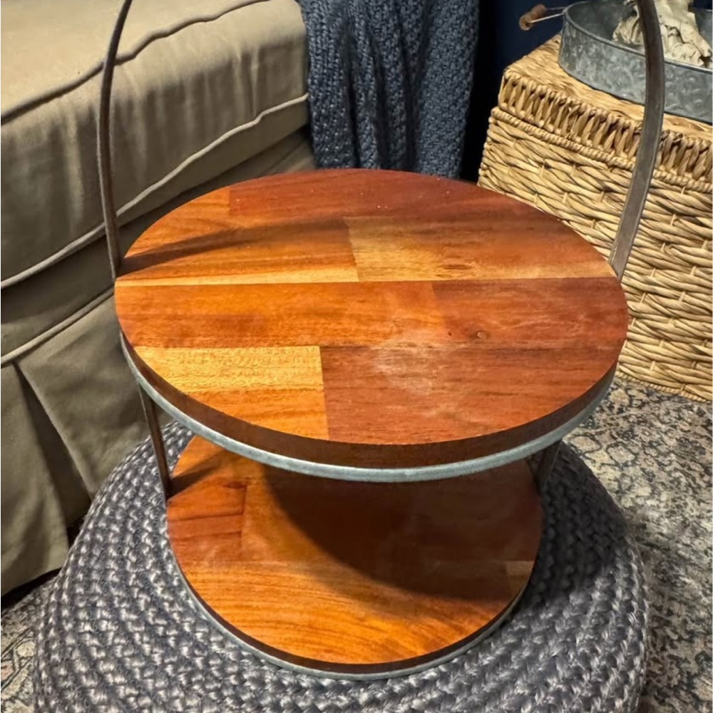 Hearth & Hand Rustic Wood and Metal Tray